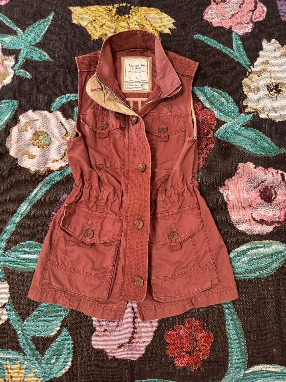 2000s Y2K vintage Abercrombie and Fitch cinch waist vest